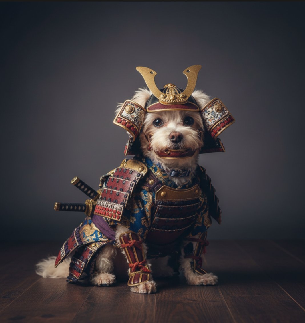 Auggie as a samurai warrior